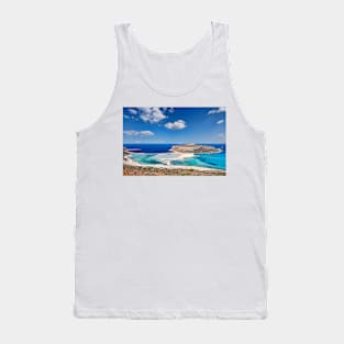 The unbelievable beauty of Balos Lagoon with Cap Tigani in Crete, Greece Tank Top